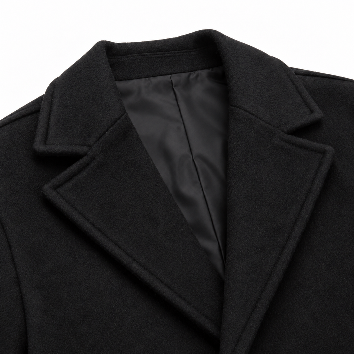 William – Men’s Classic Tailored Longline Coat with Notch Lapel and Button Front