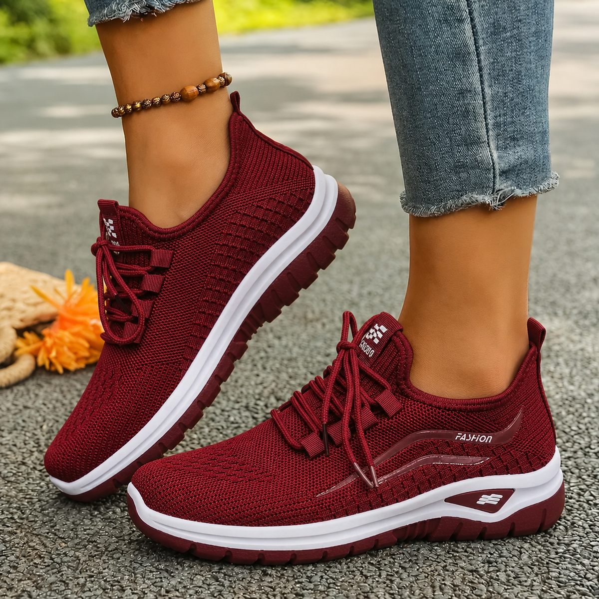 Alice - Women's Orthopedic Lace-Up Sneakers with Cushioned Sole