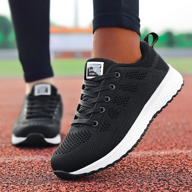 Alice - Women's Lightweight Low-Top Sneaker with Cushioned Sole - Sneakers - Black - Parker&Brooks