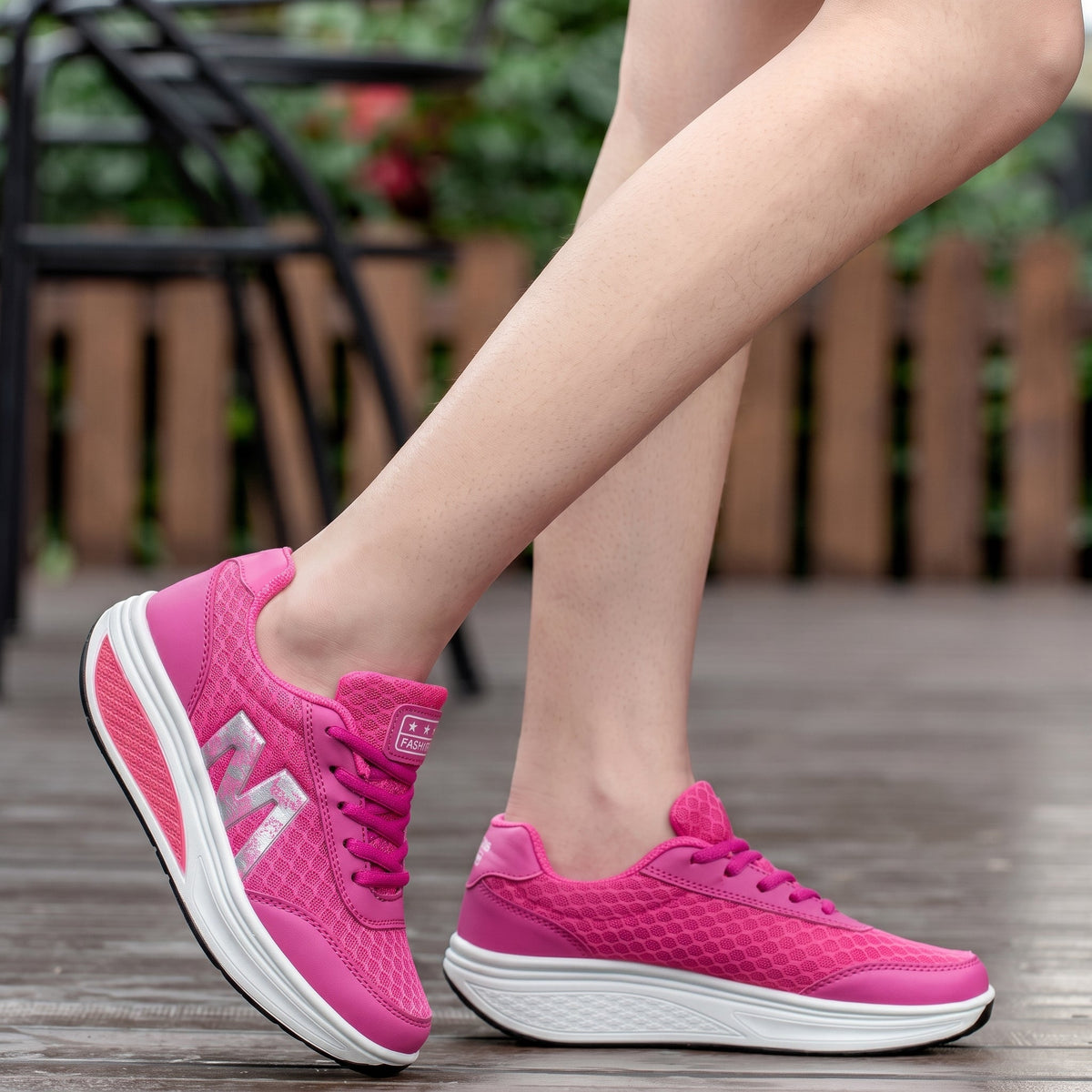 Alice - Women's Orthopedic Slip-On Sneakers with Platform Sole - Sneakers - Red - Parker&Brooks