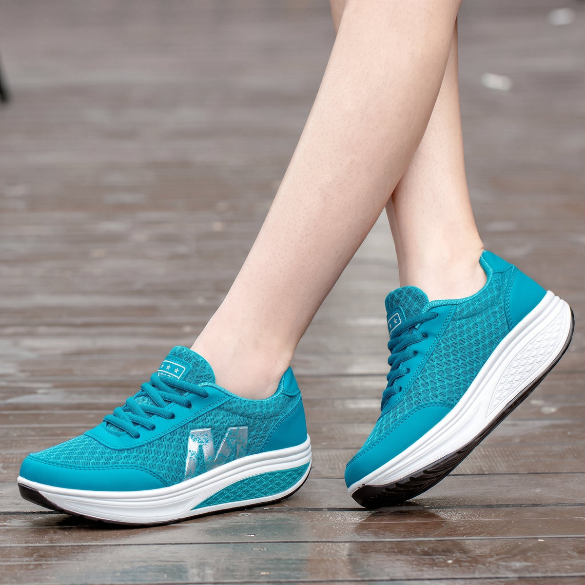 Alice - Women's Orthopedic Slip-On Sneakers with Platform Sole - Sneakers - Blue - Parker&Brooks