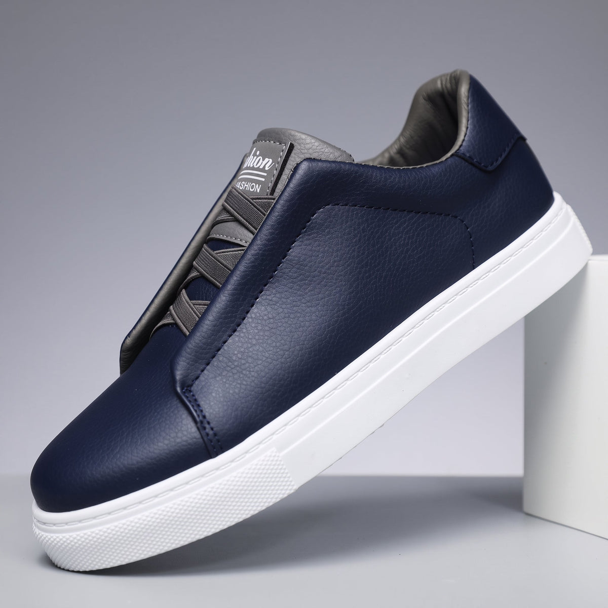 Andreas - Men's Orthopedic Casual Low-Top Sneakers - Sneakers - Navy Blue - Parker&Brooks