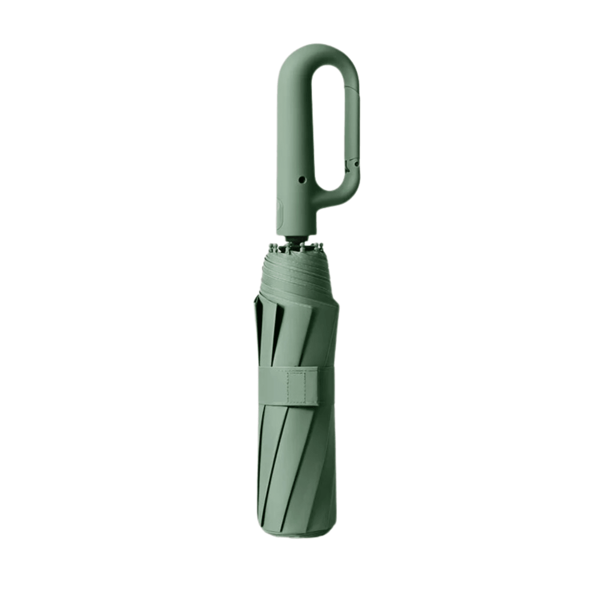 Automatic Windproof Compact Umbrella with Carabiner Handle - Rain Umbrellas - Green - Parker&Brooks