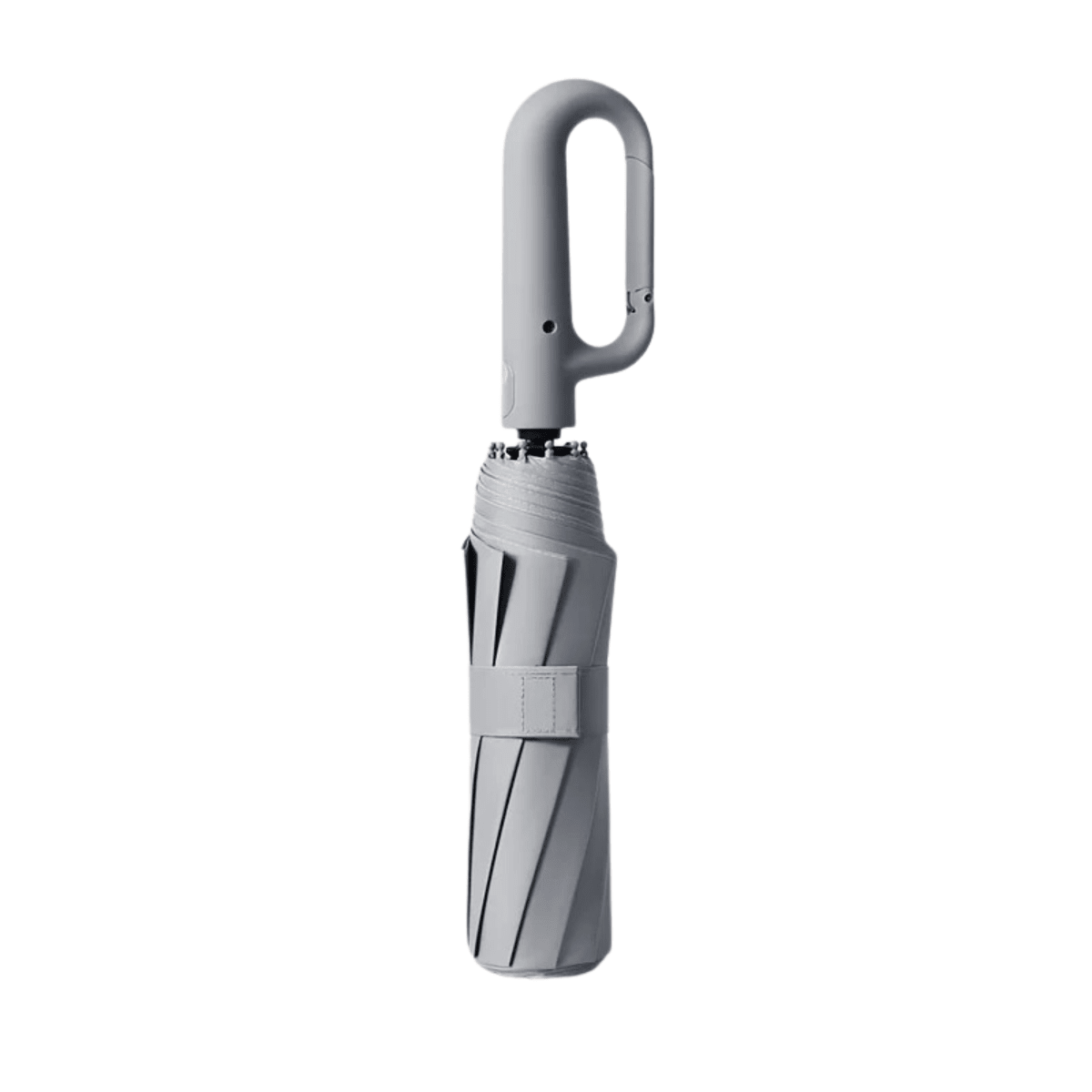 Automatic Windproof Compact Umbrella with Carabiner Handle - Rain Umbrellas - Light Gray - Parker&Brooks