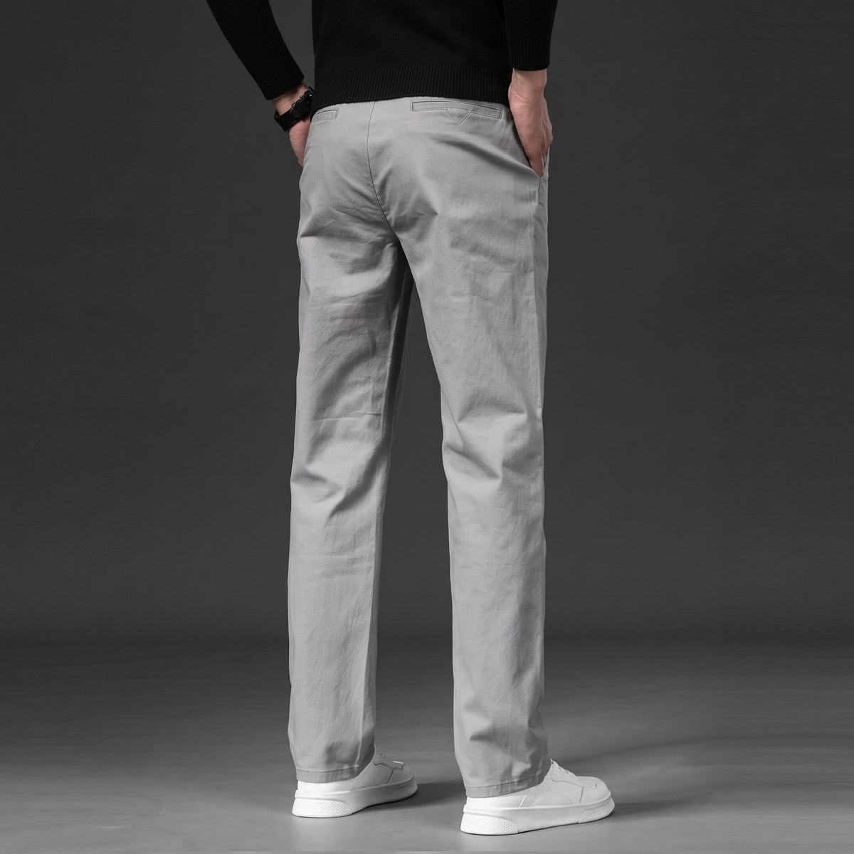 Charlie - Men's Slim Fit Straight Leg Chino Trousers - Chinos - Khaki - Parker&Brooks