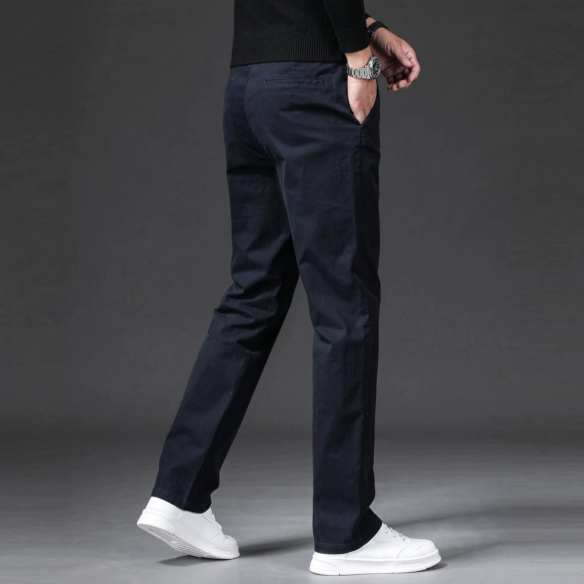Charlie - Men's Slim Fit Straight Leg Chino Trousers - Chinos - Khaki - Parker&Brooks