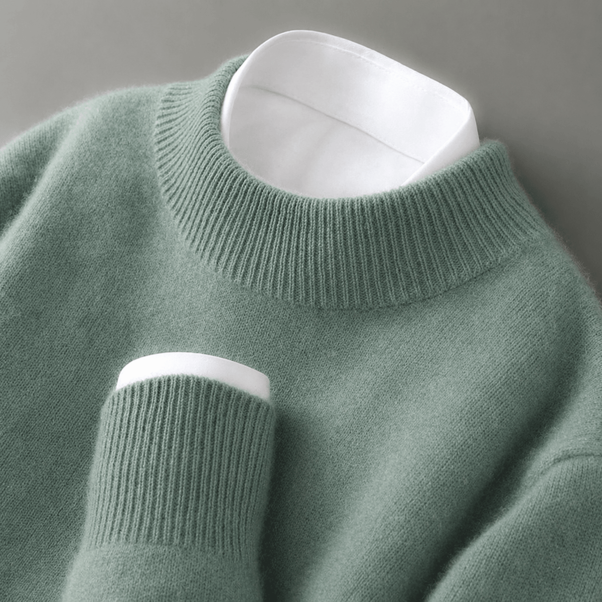 Charlotte - Women's Mock Neck Ribbed Knit Sweater - Sweaters - Blue - Parker&Brooks