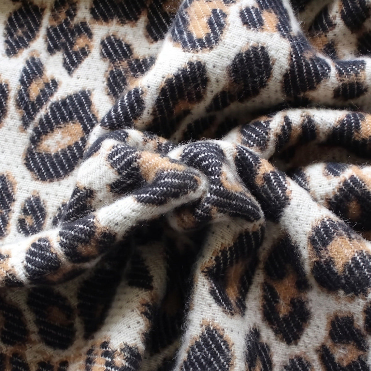 Evienne - Women's Leopard Print Fringe Scarf with Tassel Trim - Scarves & Shawls - Sarvento