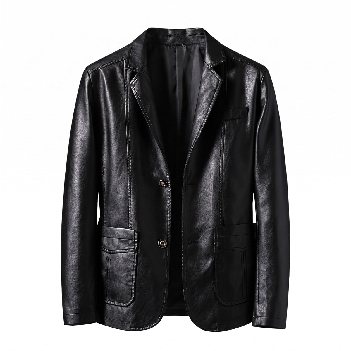 George - Men's Tailored Notch Lapel Blazer Jacket with Button Closure - Blazers - Black - Parker&Brooks