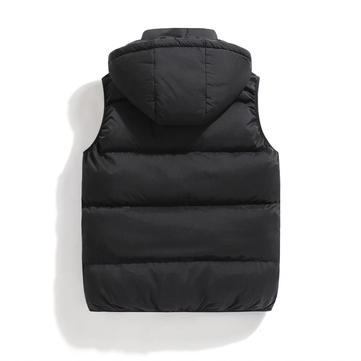 Hendrik - Men's Hooded Quilted Puffer Gilet with Zip Pockets - Vests - Black - Sarvento