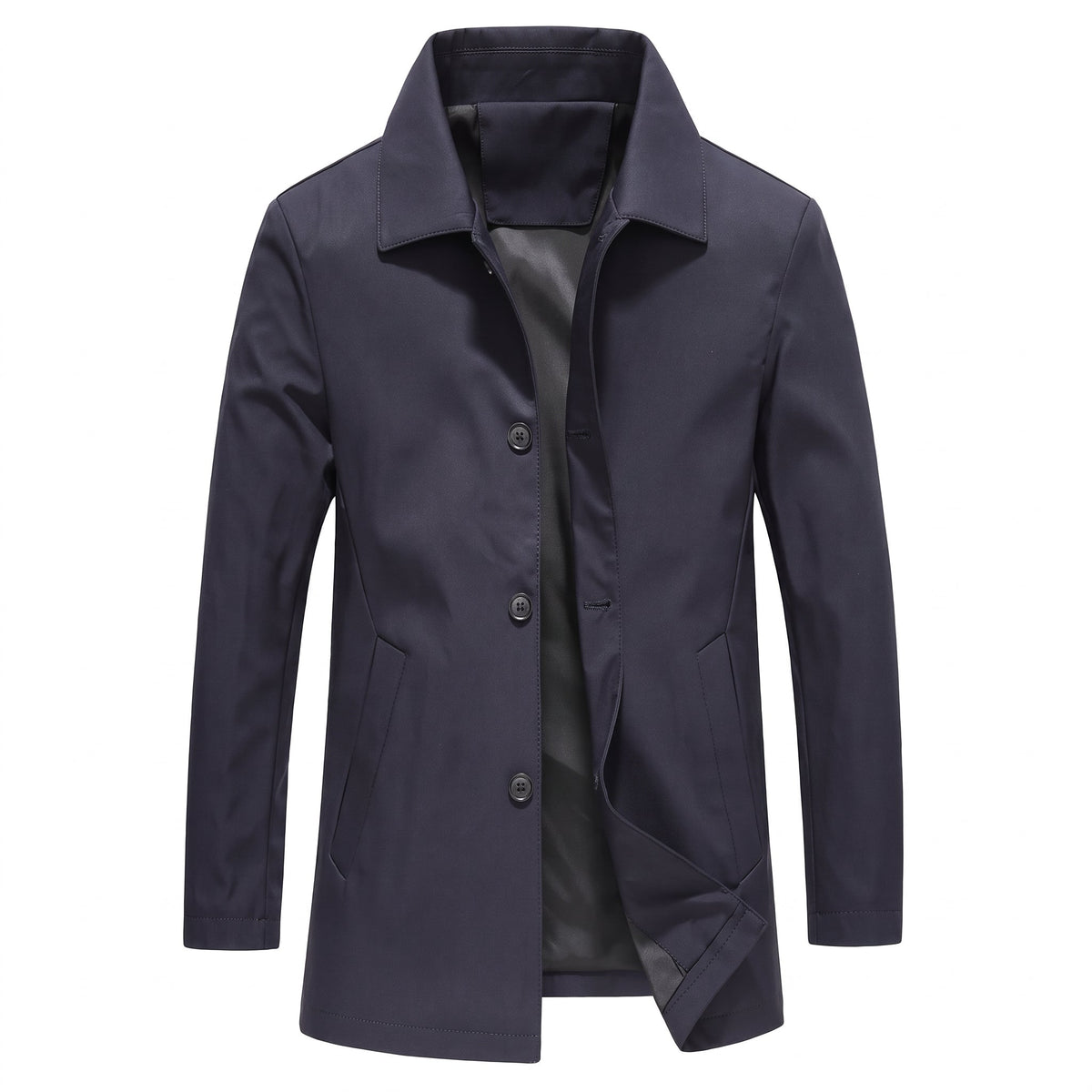 Hermann - Men's Transitional Jacket with Side Pockets - Jackets - Navy - Parker&Brooks