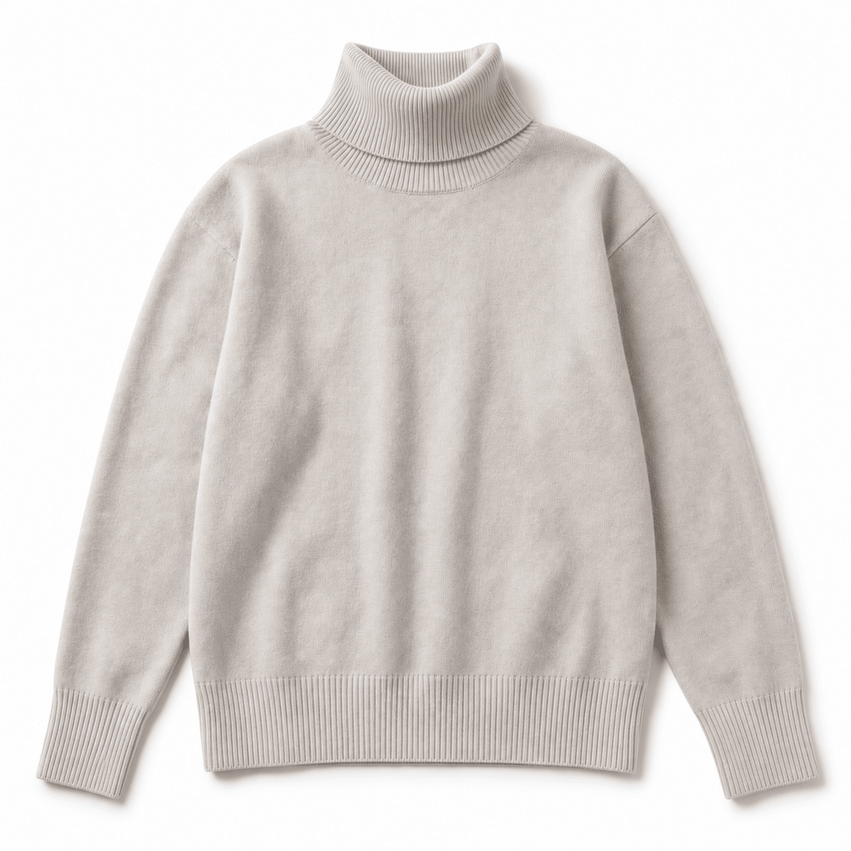 Isabella - Women's Oversized High-Neck Knit Sweater with Ribbed Cuffs - Sweaters - Off-white - Sarvento