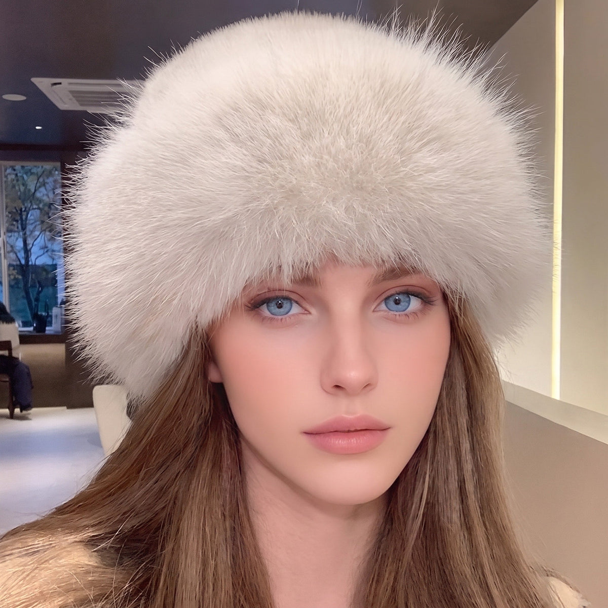 Isabelle - Women's Faux Fur Trapper Hat with Ear Flaps for Winter - Hats - Cream - Sarvento