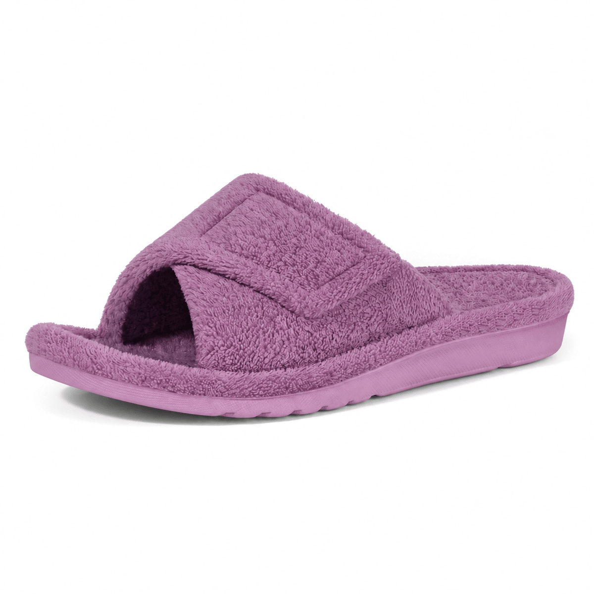 Isabelle - Women's Orthopedic Slide Slippers with Adjustable Strap Closure - Slippers - Purple - Sarvento