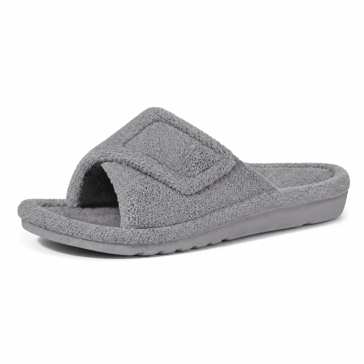 Isabelle - Women's Orthopedic Slide Slippers with Adjustable Strap Closure - Slippers - Gray - Sarvento
