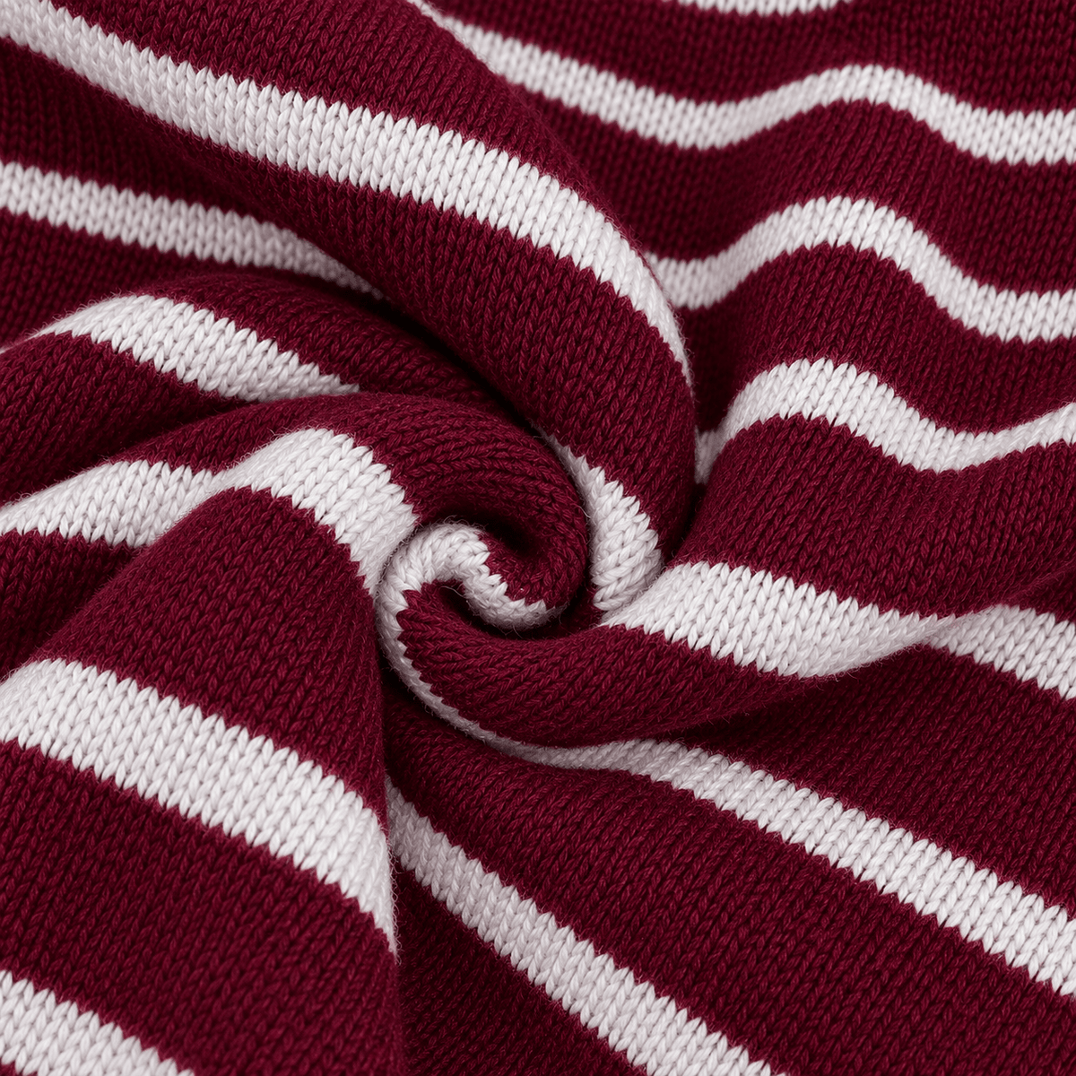 Ivy - Women's Crew Neck Oversized Striped Button-Front Cardigan - Cardigans - Burgundy - Sarvento