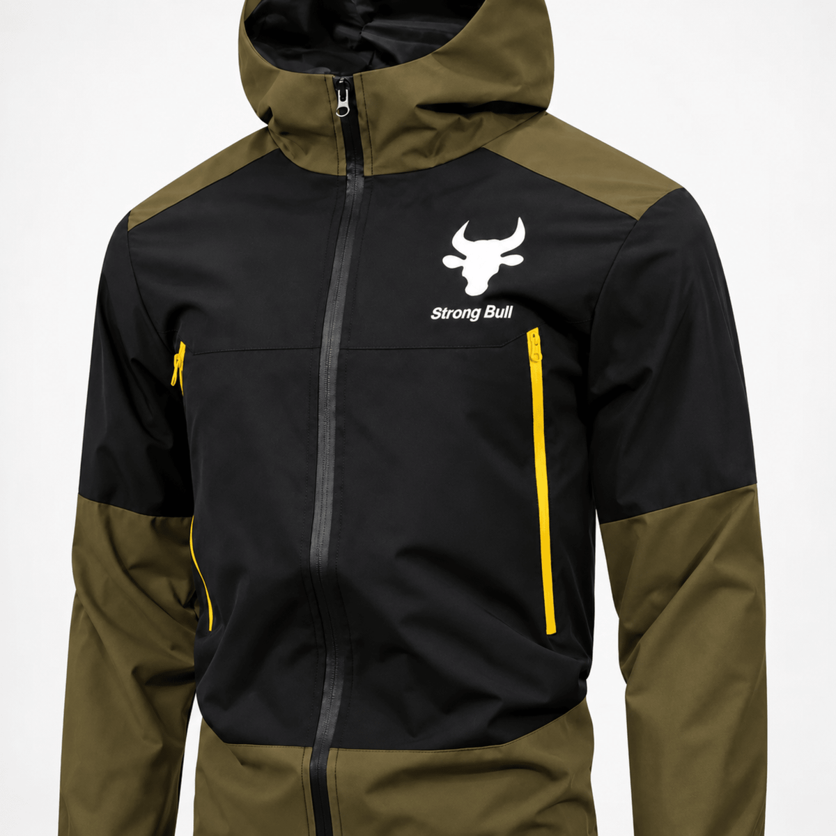 Jonas - Men's Hooded Colorblock Windbreaker Jacket with Zip Pockets - Sport Jackets - Green - Sarvento