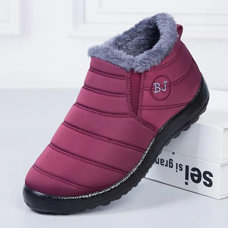 Jonas - Unisex Orthopedic Slip-On Fur-Lined Ankle Boots with Anti-Slip Sole - Boots - Red - Sarvento