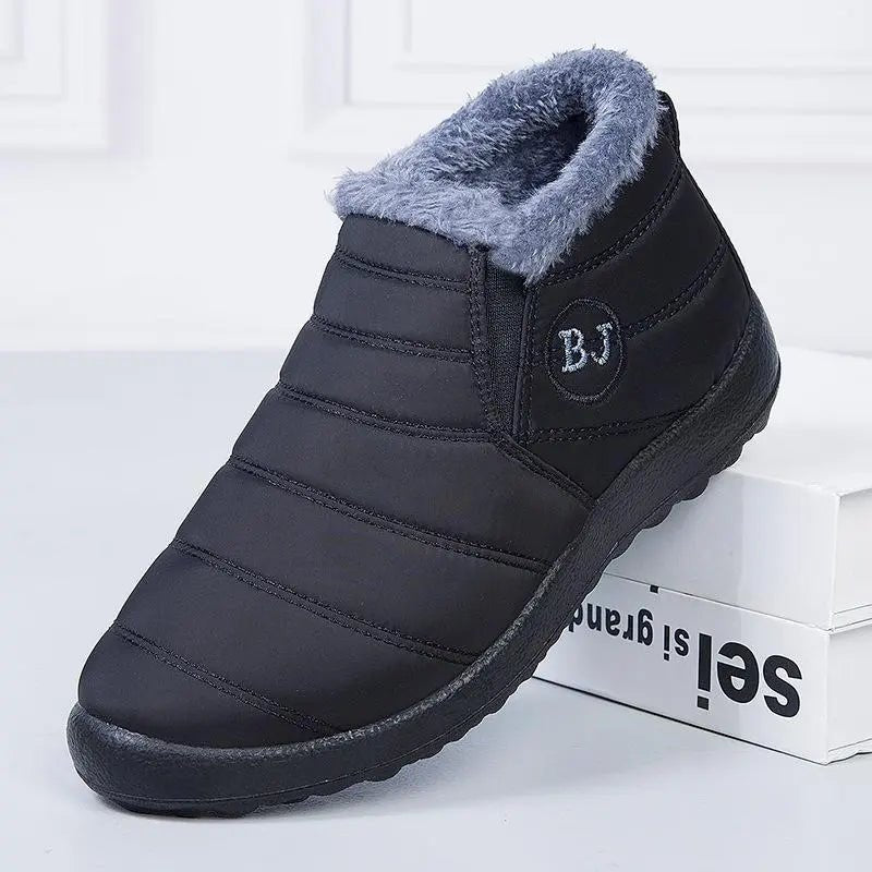 Jonas - Unisex Orthopedic Slip-On Fur-Lined Ankle Boots with Anti-Slip Sole - Boots - Black - Sarvento