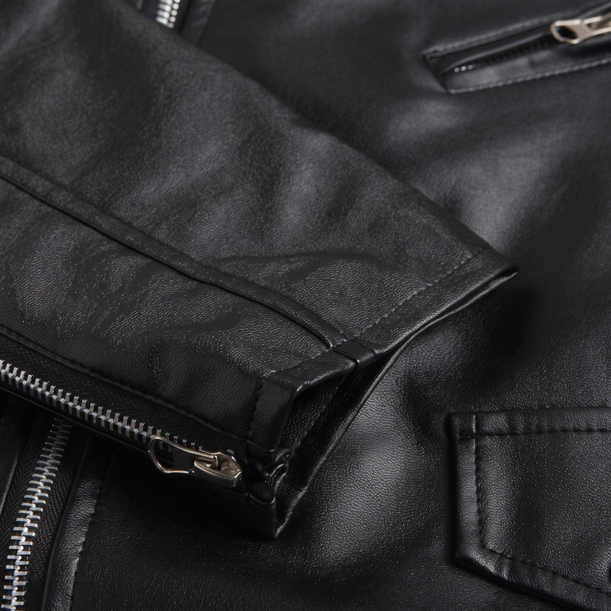 Marcus – Men’s Belted Asymmetric Notch Lapel Zip Biker Jacket - Motorycle Outwear - Black - Sarvento