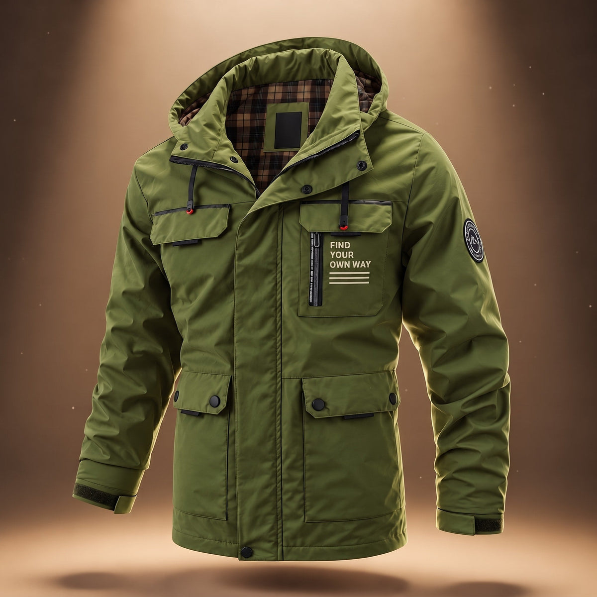 Marcus - Men's Hooded Parka Jacket with Cargo Pockets - Parkas - Green - Parker&Brooks