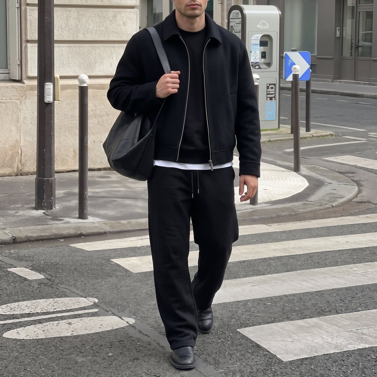 Marcus – Men’s Oversized Hooded Sweatshirt Jogger Set with Drawstring Waist - Loungewear Sets - Black - Sarvento