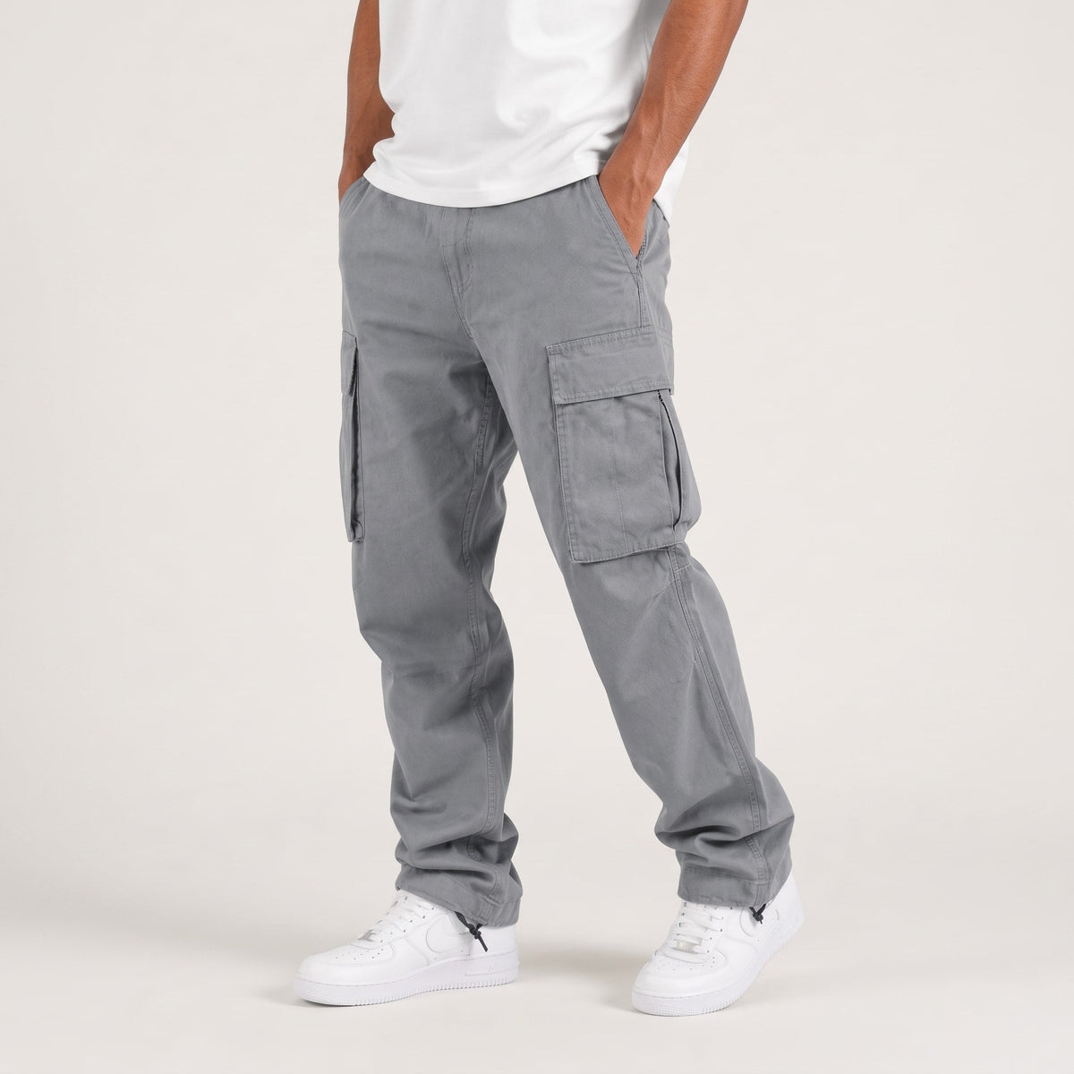 Marcus - Men's Relaxed Fit Straight-Leg Cargo Pants - Cargo Pants - Gray - Sarvento