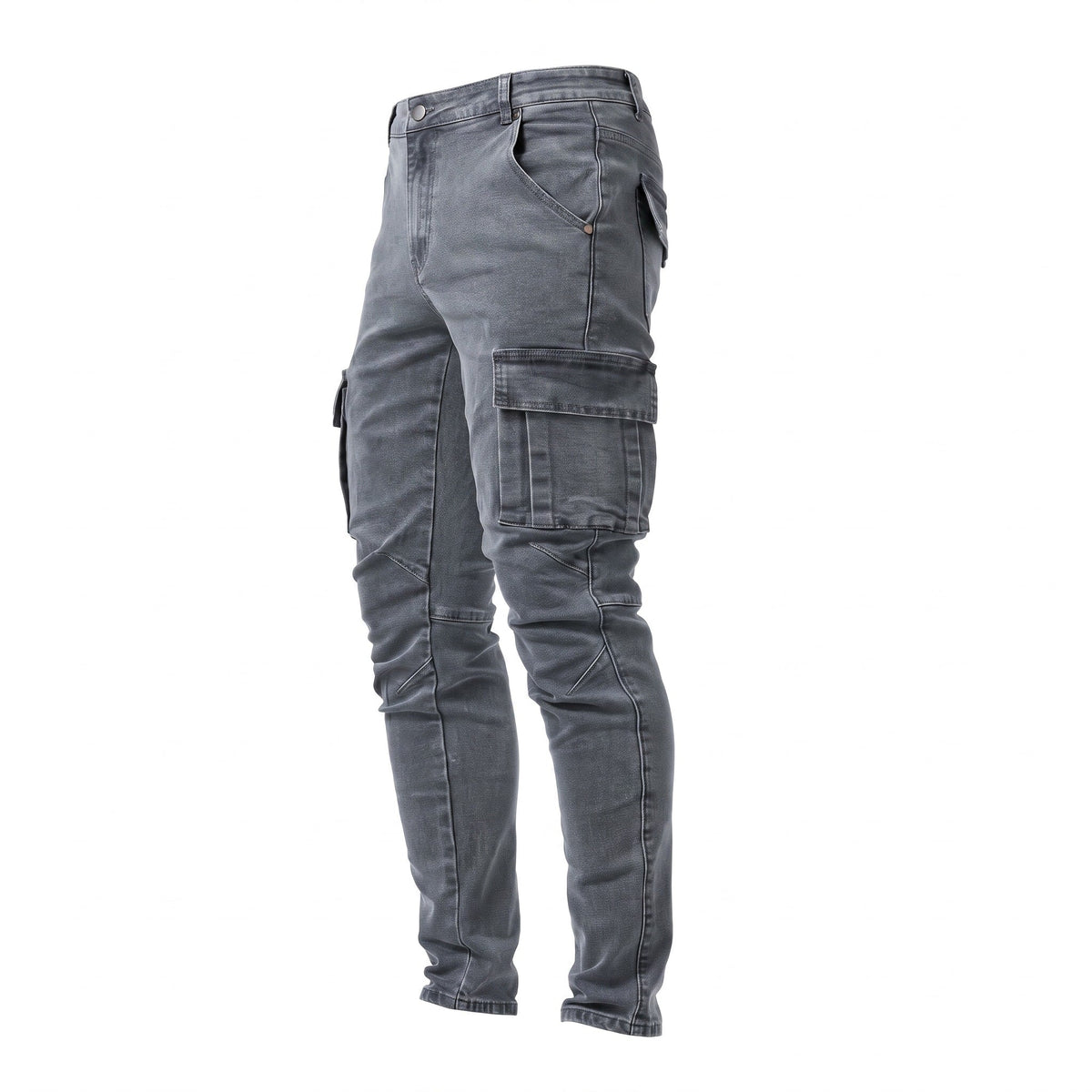Marcus - Men's Slim Fit Multi-Pocket Denim Jeans - Jeans - Gray - Parker&Brooks