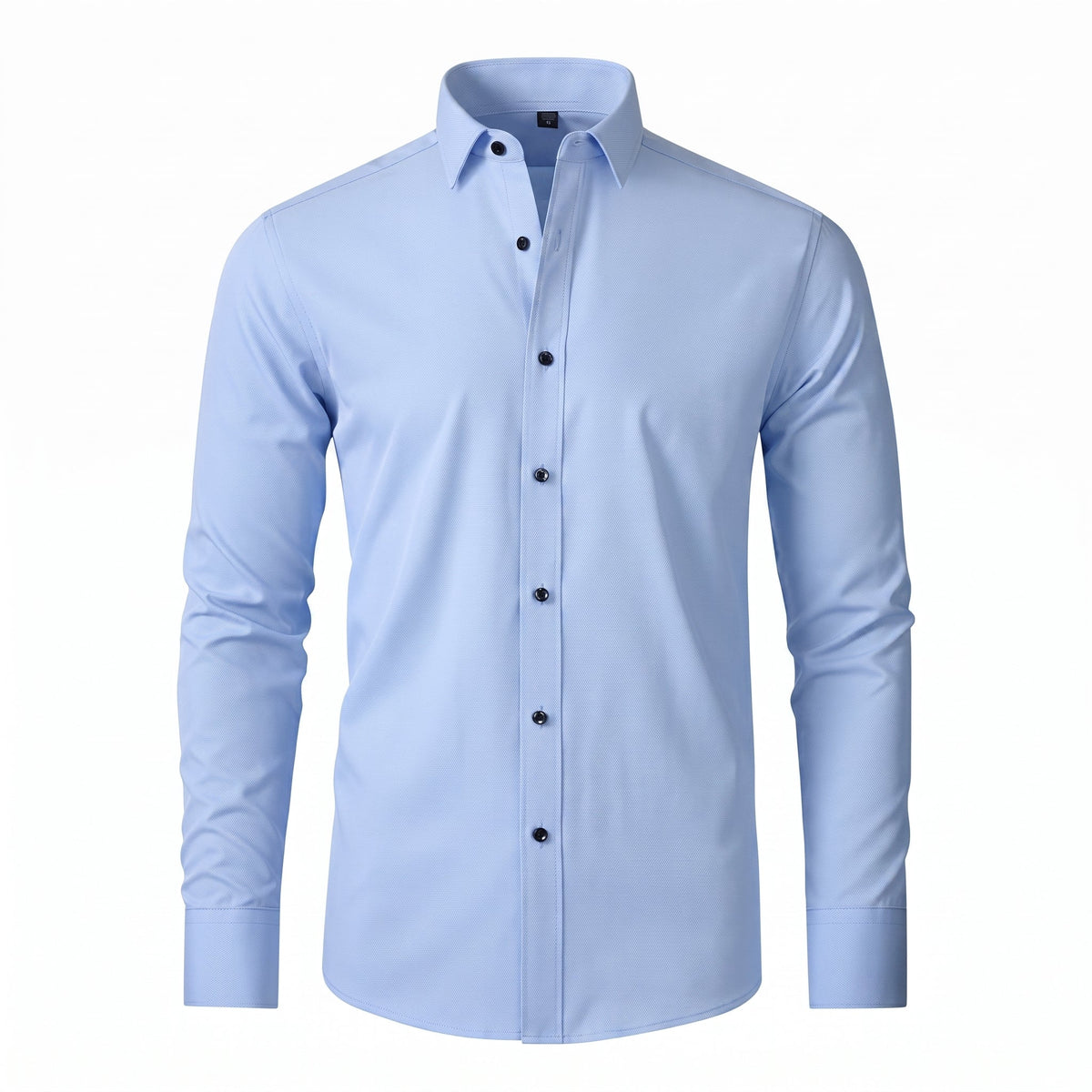 Marcus - Men's Slim Fit Stretch Dress Shirt with Button Cuffs - Shirts - Light Blue - Parker&Brooks