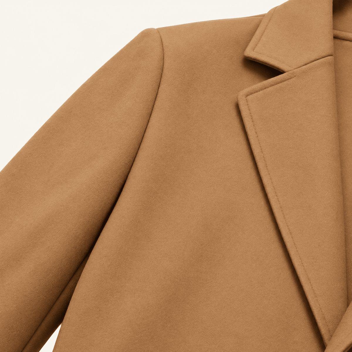 Marcus - Men's Tailored Single-Breasted Notch Lapel Longline Wool Overcoat - Overcoats - Khaki - Sarvento