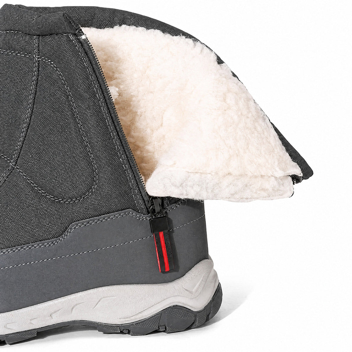Marcus - Men's Waterproof Insulated Winter Snow Boots with Side Zip Closure - Boots - Dark Gray - Sarvento