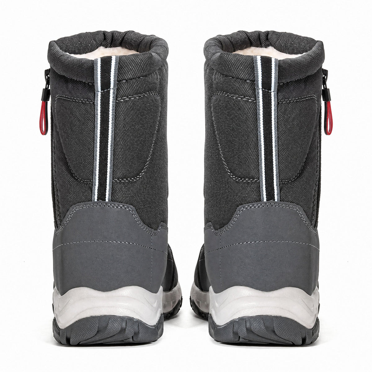 Marcus - Men's Waterproof Insulated Winter Snow Boots with Side Zip Closure - Boots - Dark Gray - Sarvento