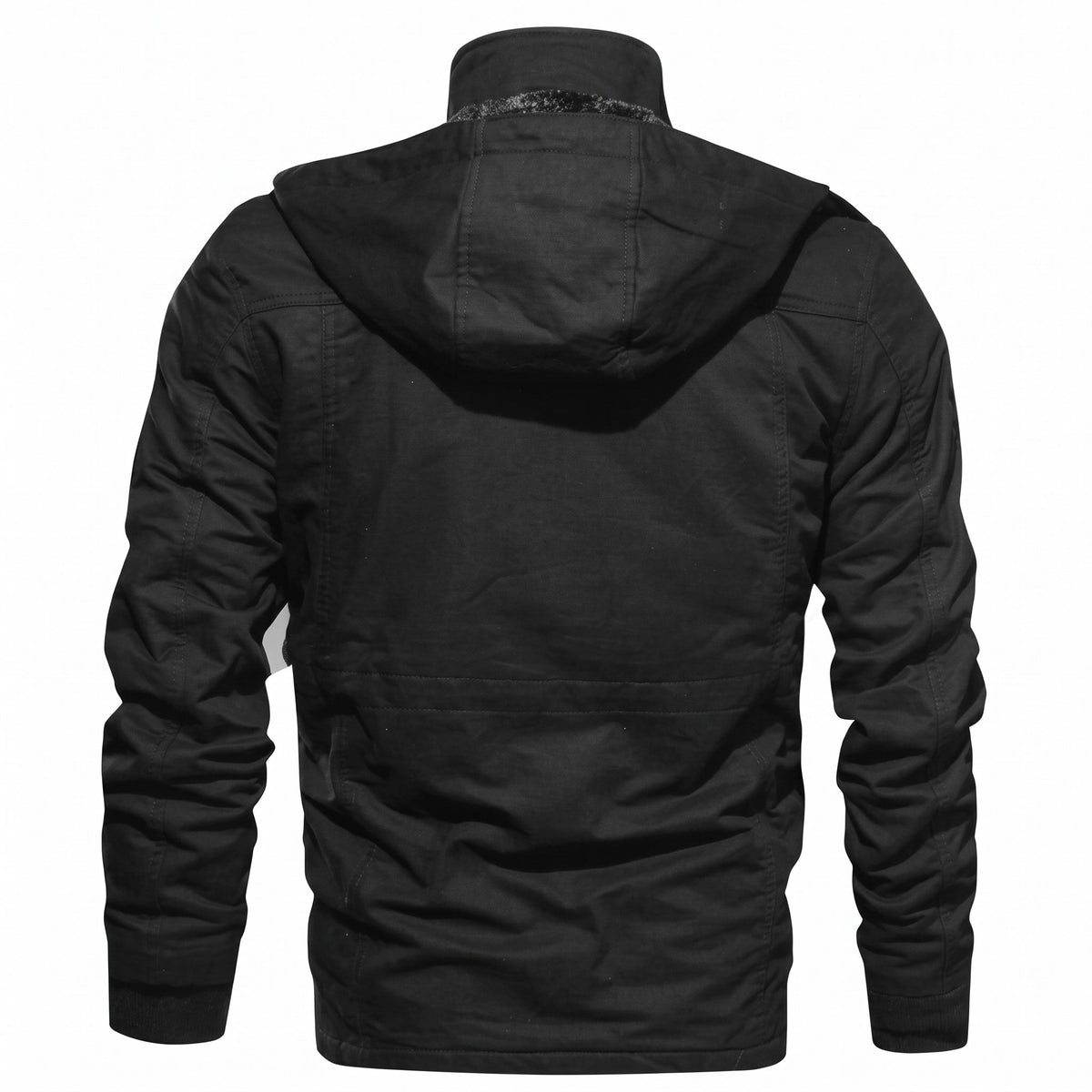 Noah - Men's Hooded Military Field Jacket with Cargo Pockets - Coats & Jackets - Black - Sarvento