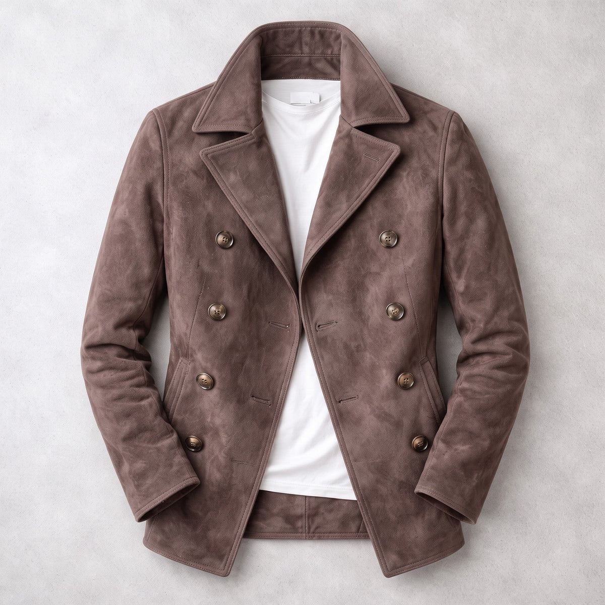 Oliver - Men's Double-Breasted Notch Lapel Jacket with Welt Pockets - Jackets - Green - Sarvento