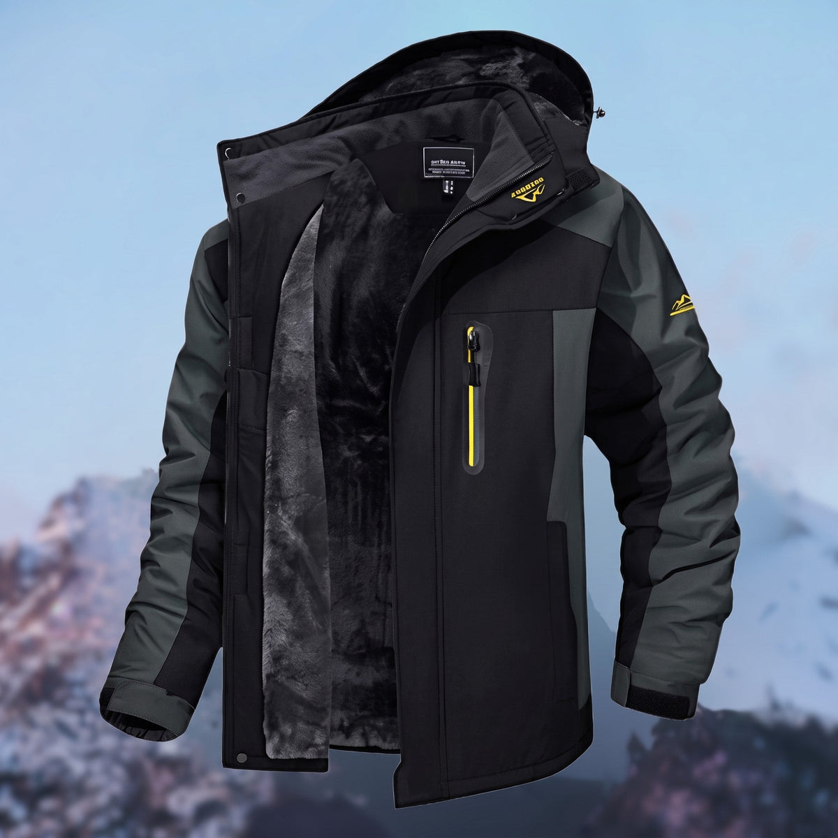 Oliver - Men's Hooded Parka Jacket with Fleece Lining and Zip Pockets - Parkas - Gray - Sarvento