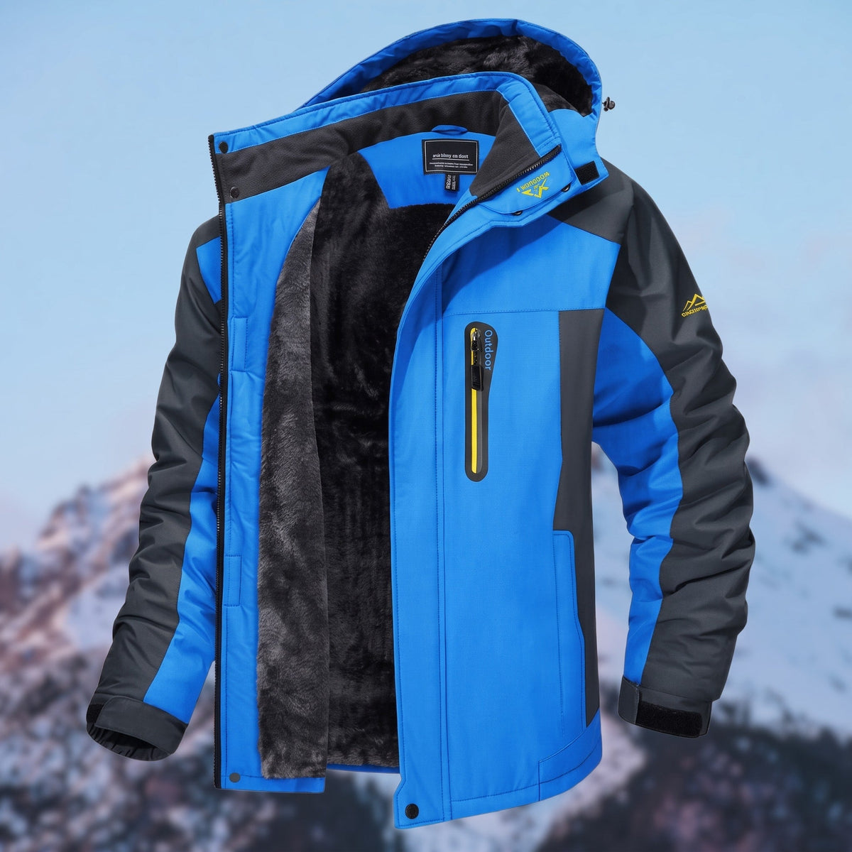 Oliver - Men's Hooded Parka Jacket with Fleece Lining and Zip Pockets - Parkas - Blue - Sarvento