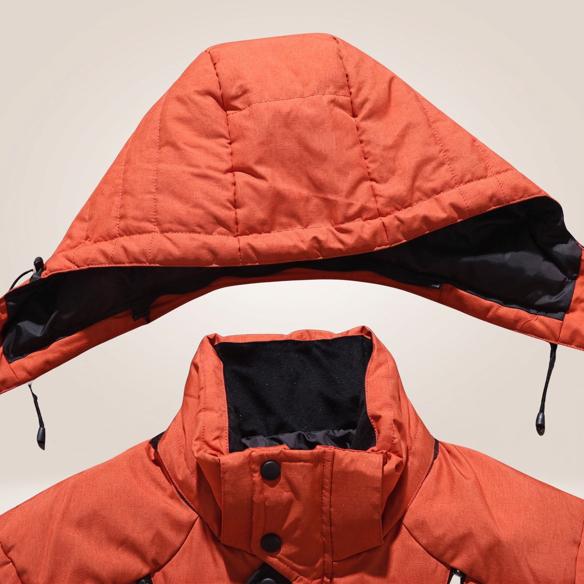 Oliver – Men’s Hooded Quilted Parka with Multiple Zip Pockets - Parka Jackets - Orange - Sarvento
