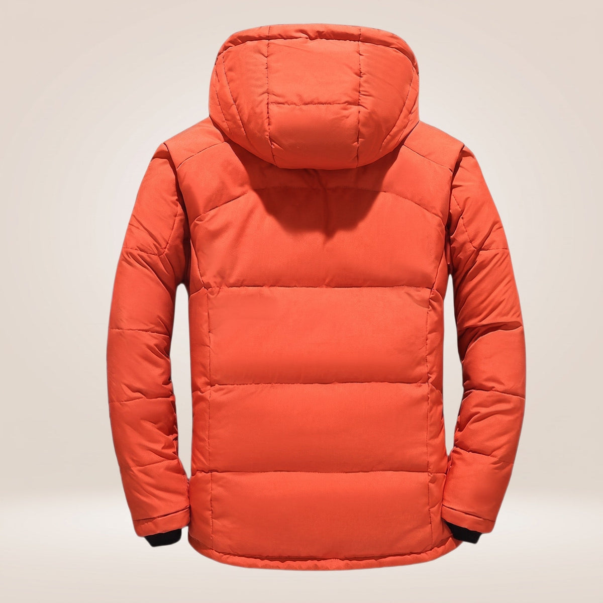 Oliver – Men’s Hooded Quilted Parka with Multiple Zip Pockets - Parka Jackets - Orange - Sarvento