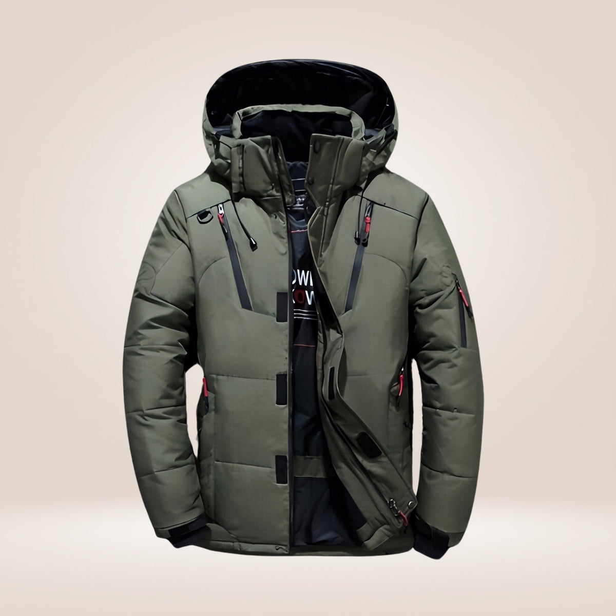 Oliver – Men’s Hooded Quilted Parka with Multiple Zip Pockets - Parka Jackets - Green - Sarvento