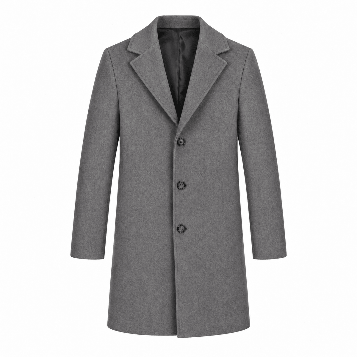 Oliver – Men’s Longline Single-Breasted Overcoat - Overcoats - Gray - Sarvento