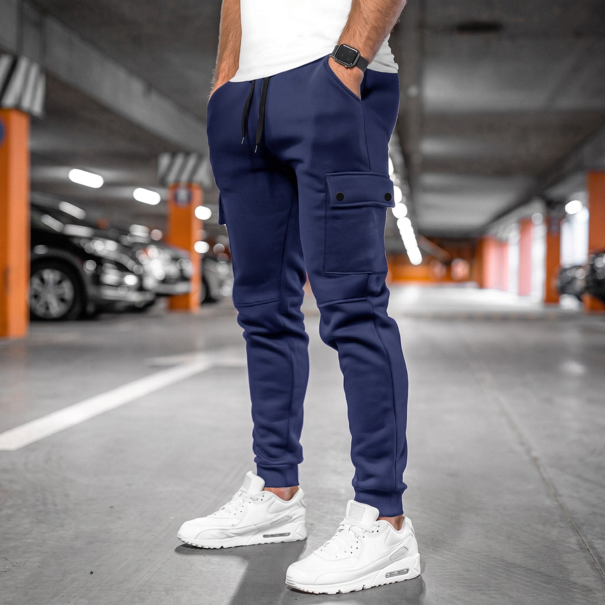 Oliver - Men's Slim Fit Cargo Jogger Pants with Drawstring Waist - Joggers - Army Green - Sarvento