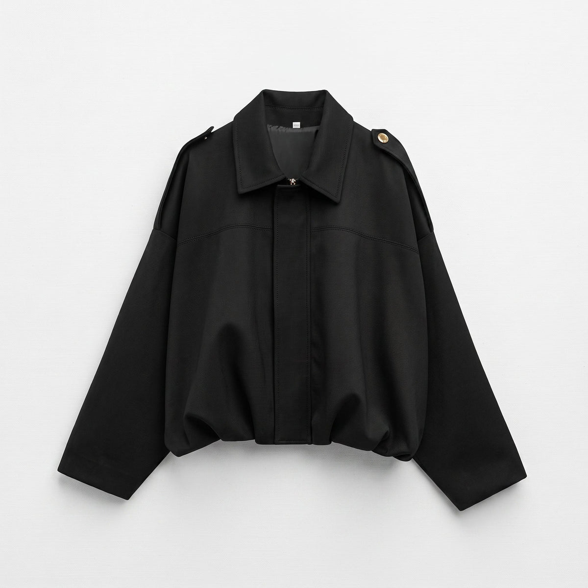 Olivia - Women's Vintage Dropped Shoulder Suede Bomber Jacket - Bomber Jackets - Black - Parker&Brooks