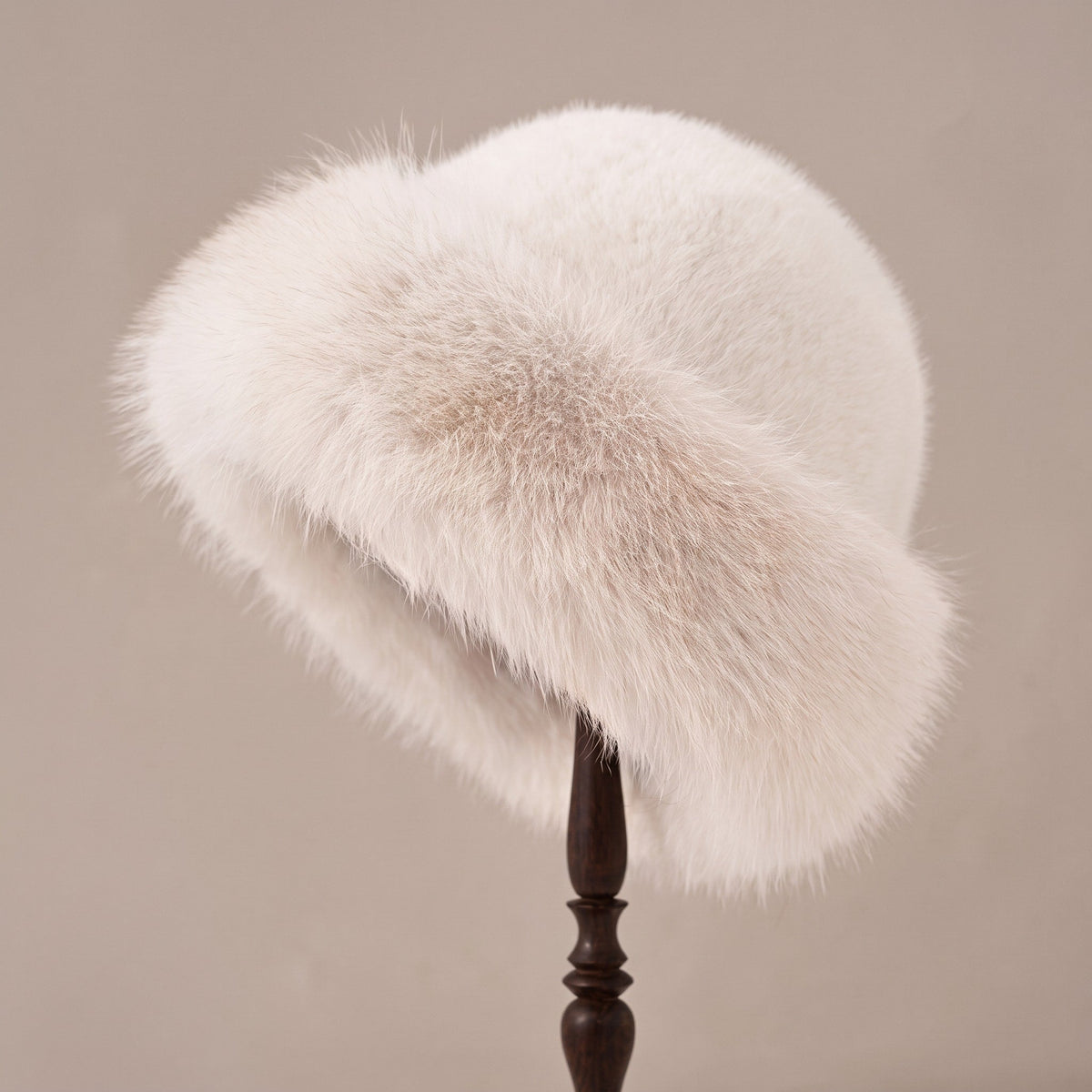 Sophie - Women's Faux Fur Trim Winter Bucket Hat with Ear Coverage - Beanies - White - Sarvento