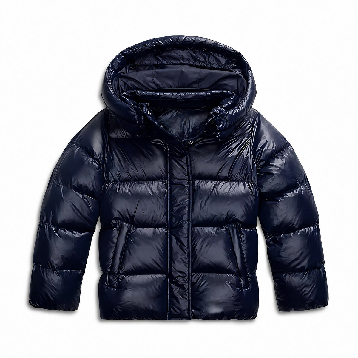 Sophie - Women's Hooded Quilted Puffer Jacket with Zip Closure - Puffer Jackets - Blue - Parker&Brooks