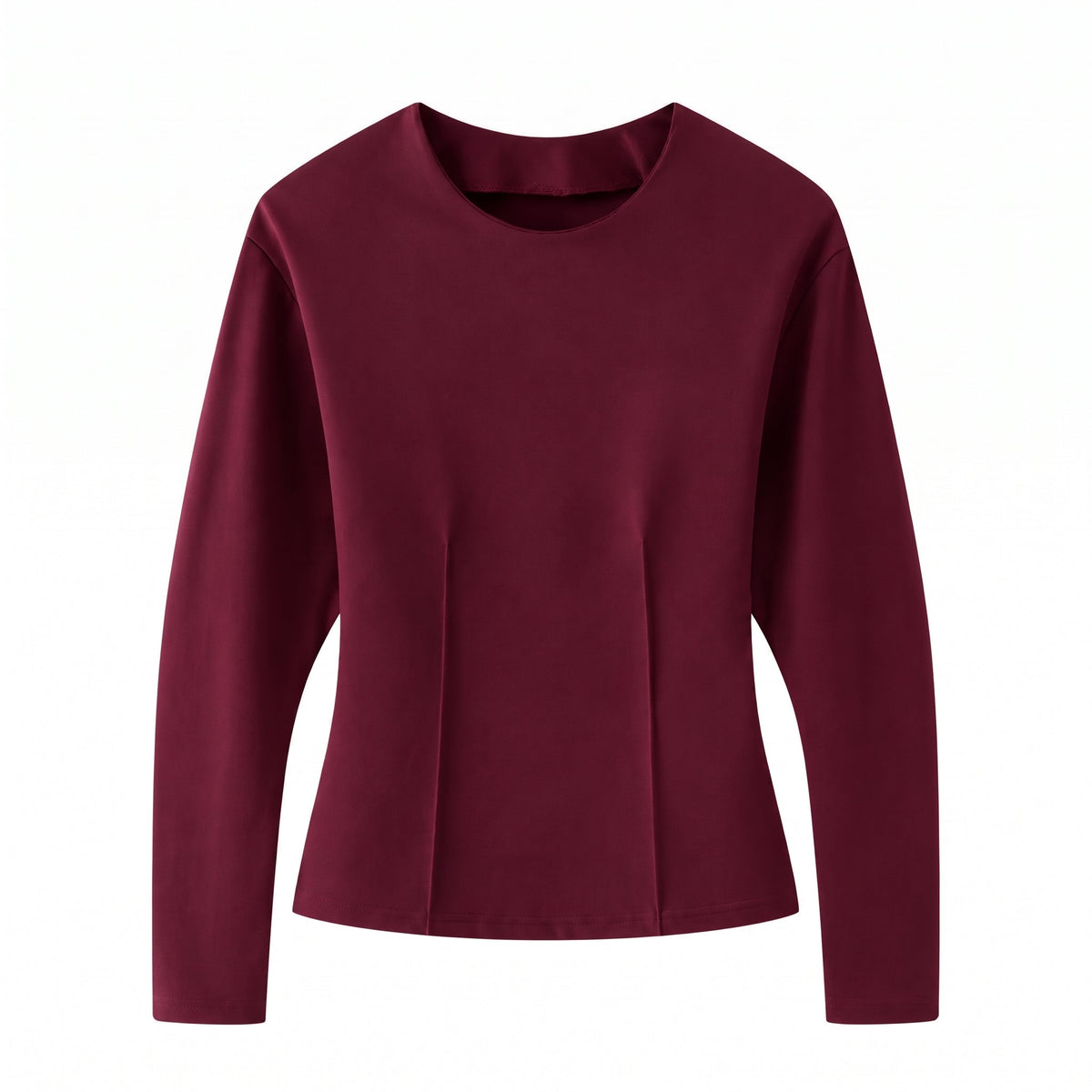 Sophie - Women's Relaxed Fit High-Waisted Wide-Leg Trouser Set - Outfit Sets - Burgundy - Parker&Brooks