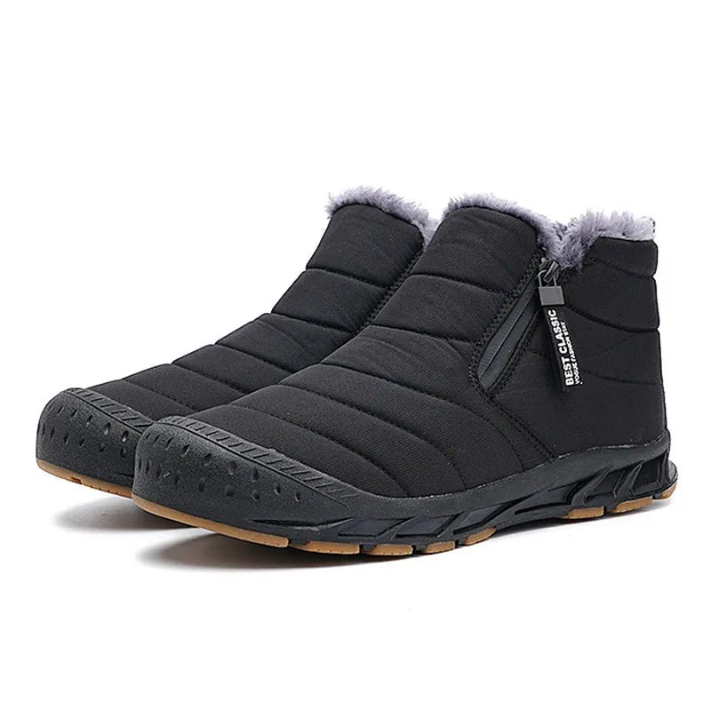 Tom - Unisex Insulated Winter Ankle Boots with Side Zip and Cushioned Sole - Boots - Black - Parker&Brooks