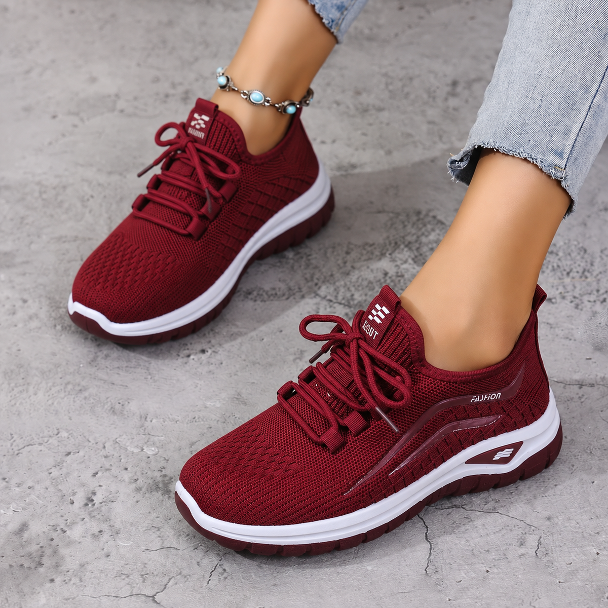 Alice - Women's Orthopedic Lace-Up Sneakers with Cushioned Sole
