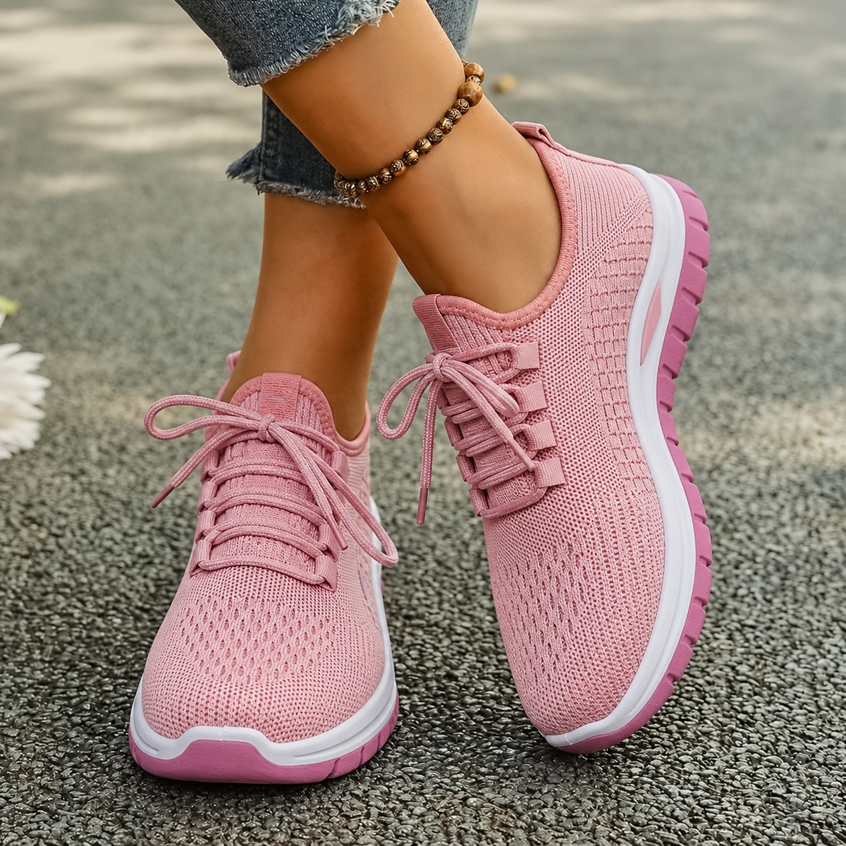 Alice - Women's Orthopedic Lace-Up Sneakers with Cushioned Sole