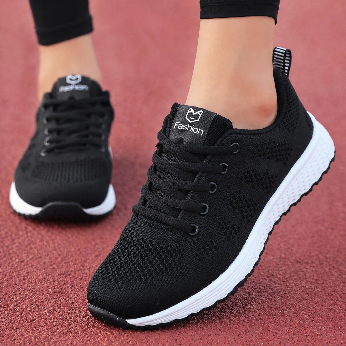 Alice - Women's Lightweight Low-Top Sneaker with Cushioned Sole - Sneakers - Black - Parker&Brooks
