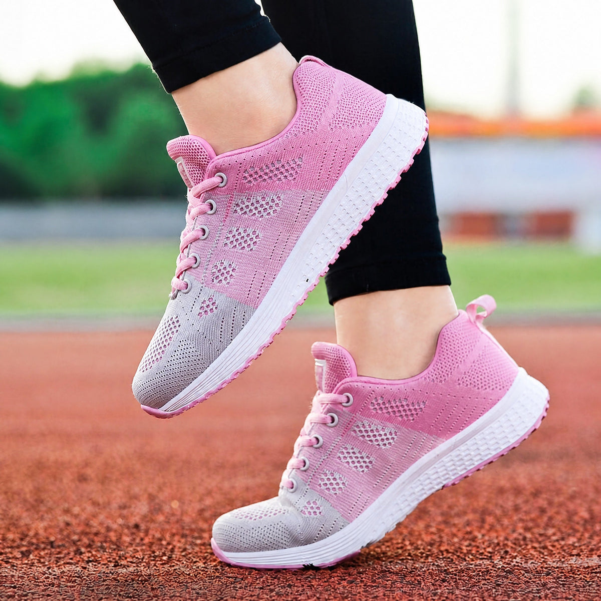 Alice - Women's Lightweight Low-Top Sneaker with Cushioned Sole - Sneakers - Pink - Parker&Brooks